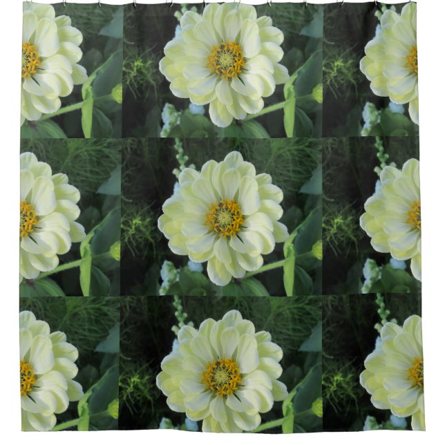 Cortina Para Chuveiro Dahlia Flor Amarelo-Claro (Frente)