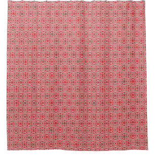 Cortina Para Chuveiro Damáscara Cruzada Medieval - Vermelho Profundo e B