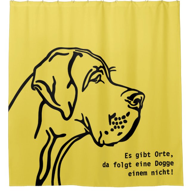 Cortina Para Chuveiro Declaração do Dogue Alemão (alemão)  (Frente)