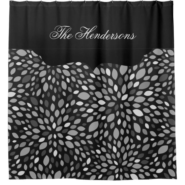 Cortina Para Chuveiro Descartar Nome da Família Moderna (Frente)