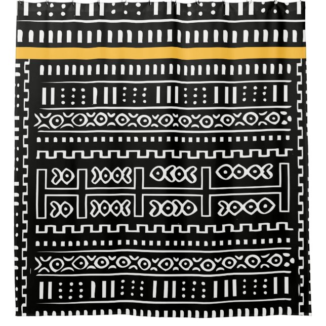 Cortina Para Chuveiro Desenhista Mudcloth (Frente)