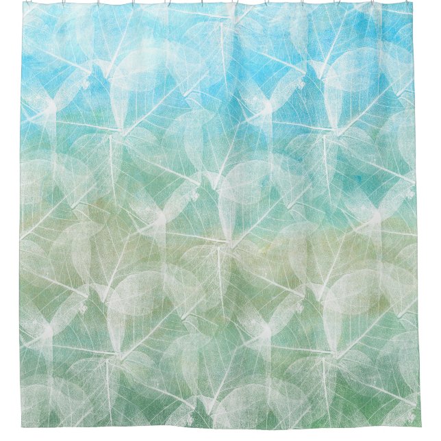 Cortina Para Chuveiro Design 45 verde azul (Frente)