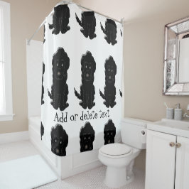 Cortina Para Chuveiro Design de cachorro Goldendoodle preto