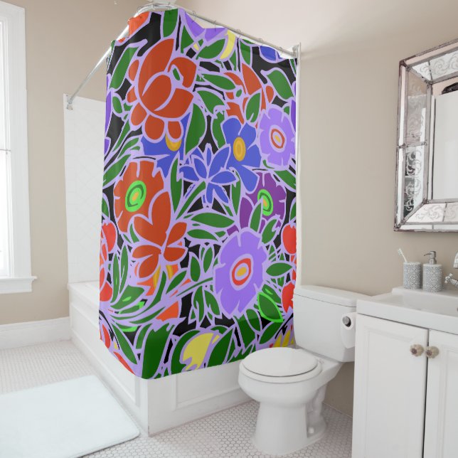 Cortina Para Chuveiro Design floral nº 5 (In Situ)