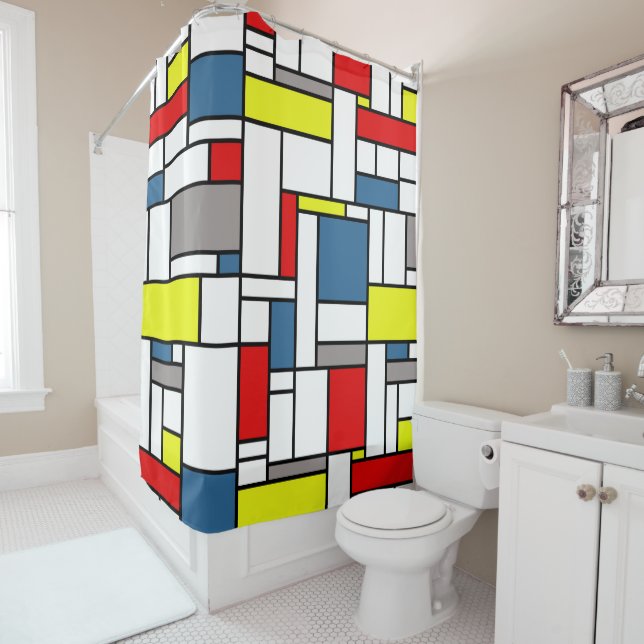 Cortina Para Chuveiro Design mondrian (In Situ)