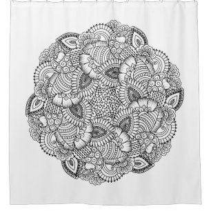 Cortina Para Chuveiro Design redondo do Doodle
