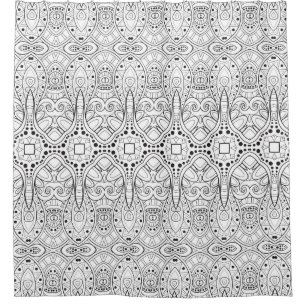 Cortina Para Chuveiro Design tribal de Zendoodle
