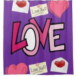 Cortina Para Chuveiro dia de os namorados púrpura do chuveiro