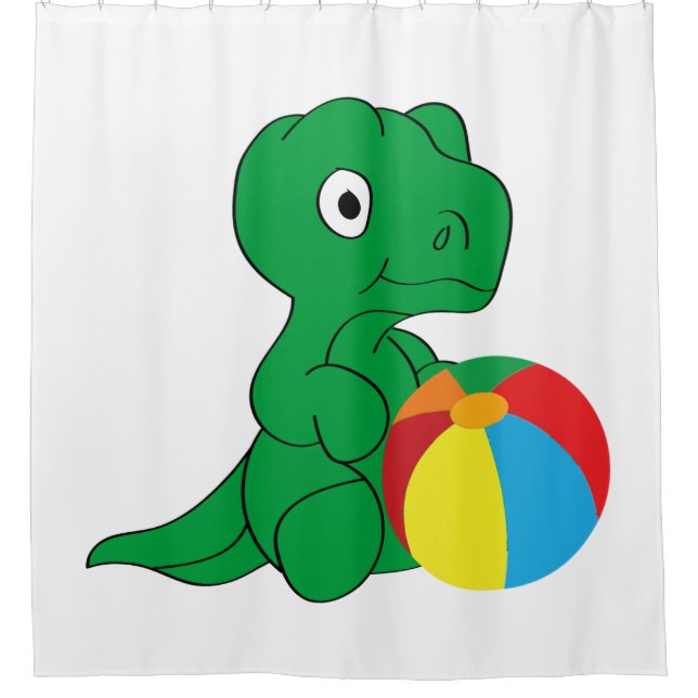 Cortina Para Chuveiro Dino e bola (Frente)