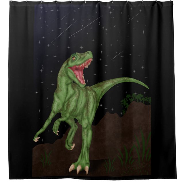Cortina Para Chuveiro Dinossauro - Noite Pré-Histórica (Frente)