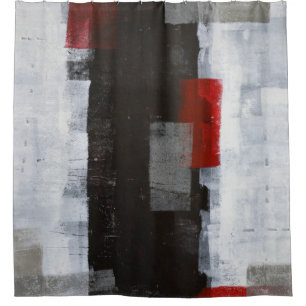 Cortina Para Chuveiro Do "arte abstracta cinzenta e vermelha da viagem