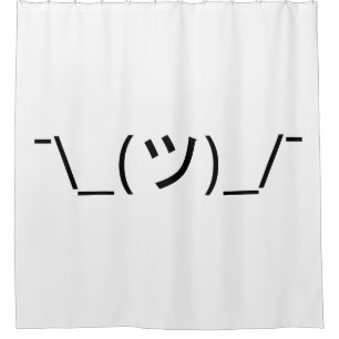 Cortina Para Chuveiro ¯ do Emoticon da encolho de ombros \ japonês