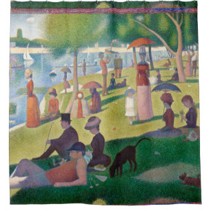 Cortina Para Chuveiro Domingo na pintura de La Grande Jatte Seurat