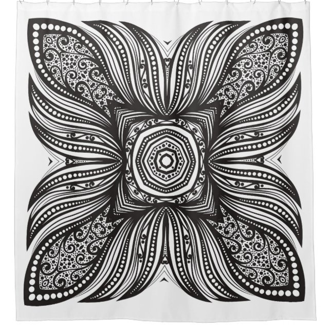Cortina Para Chuveiro Doodle bonito do quadrado da decoração (Frente)