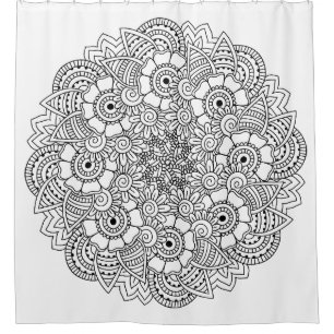 Cortina Para Chuveiro Doodle redondo do design