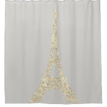 Eiffel Tower Paris Faux Glam Dourado Cinza Pastas