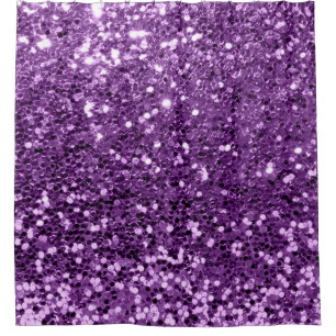 Cortina Para Chuveiro Encanto roxo ultravioleta do Sequin do brilho do