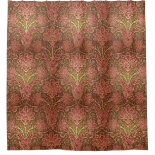 Cortina Para Chuveiro Estilo Brown do vintage e teste padrão floral