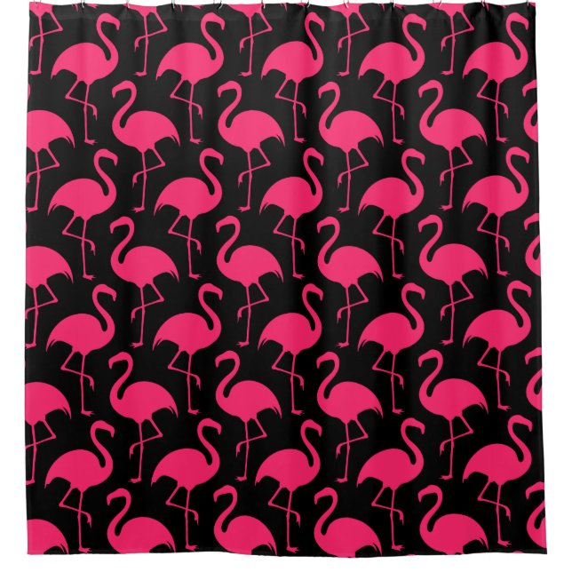 Cortina Para Chuveiro Estilo Flamingo Rosa (Frente)