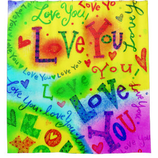 Cortina Para Chuveiro EU TE AMO Pintando