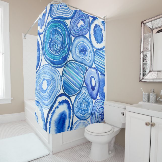 Cortina Para Chuveiro Fatias de agata azul (In Situ)