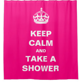 Cortina Para Chuveiro Fique Calmo e Tome Um Chá Rosa Quente