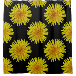 Cortina Para Chuveiro Flor amarela do dente-de-leão do verão em alguma