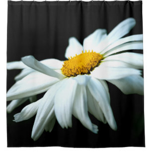 Cortina Para Chuveiro Flor De Margarida Branca No Vento