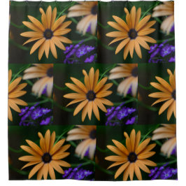 Cortina Para Chuveiro Floral Amarelo e Puro