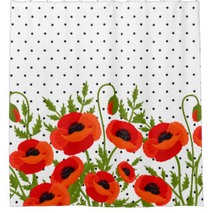 Cortina Para Chuveiro Flores da papoila