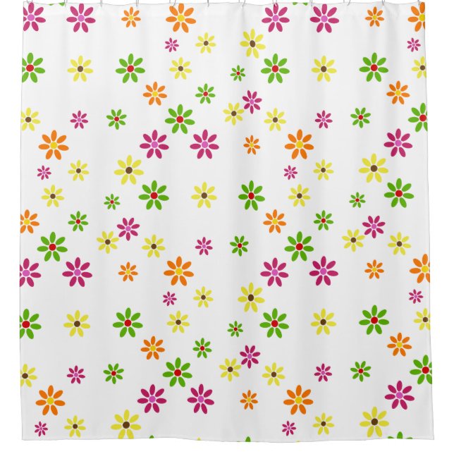 Cortina Para Chuveiro Flores Pop Art padrão contínuo + suas ideias (Frente)