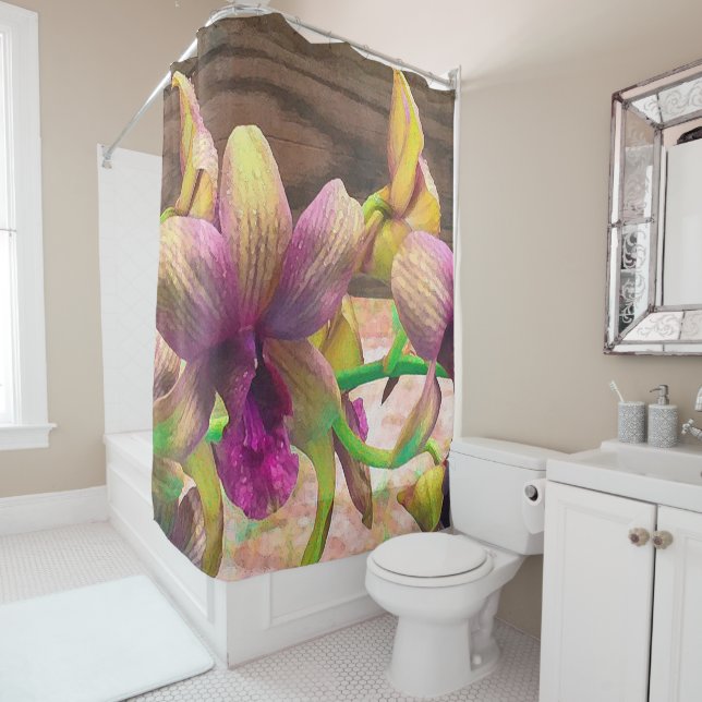 Cortina Para Chuveiro Florescência das orquídeas (In Situ)