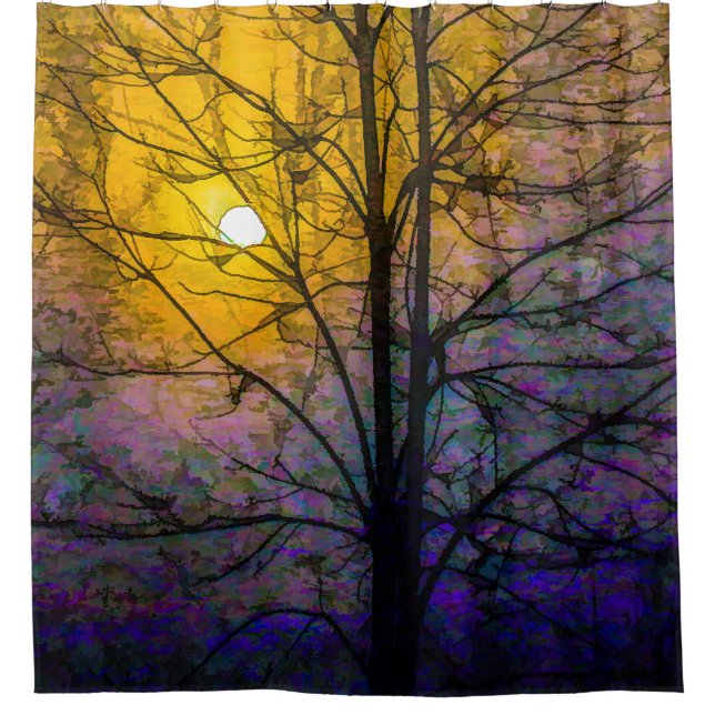 Cortina Para Chuveiro Foggy Sunset (Frente)