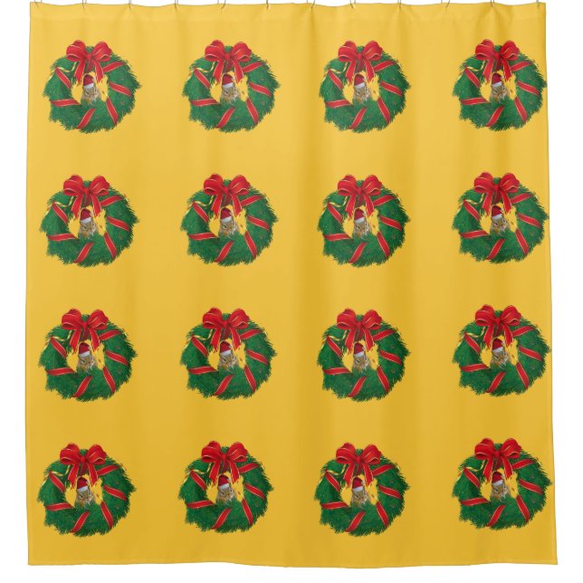 Cortina Para Chuveiro Frota de Natal de Chips Bonitos (Frente)