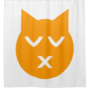 Cortina Para Chuveiro Gato Emoji De Olhos Fechados