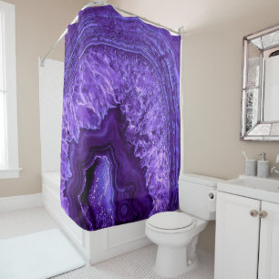 Cortina Para Chuveiro Gemstone Mineral Ultra Violett Roxo