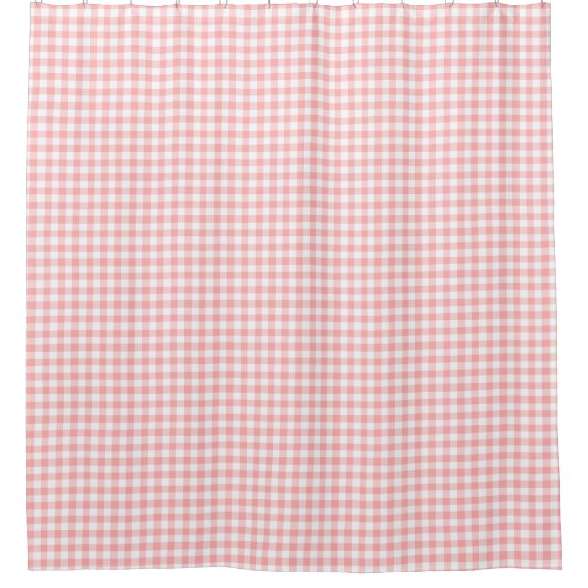 Cortina Para Chuveiro Gingham Rosa (Frente)