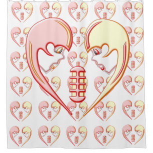 Cortina Para Chuveiro Girly BFF Karaoke Love Heart