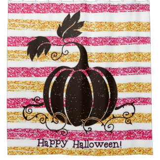 Cortina Para Chuveiro Glitter Happy Halloween