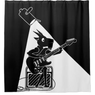 Cortina Para Chuveiro Goat tocando violão elétrico