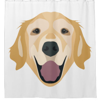 Cortina Para Chuveiro Golden retriever da ilustração
