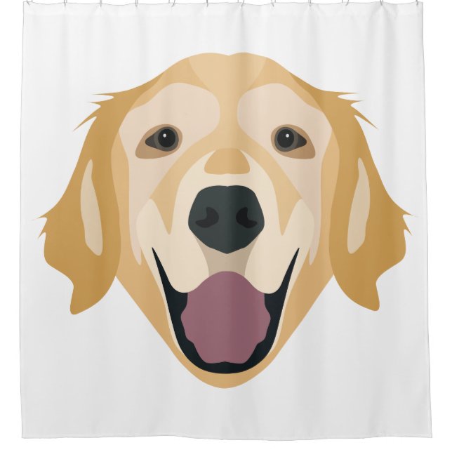Cortina Para Chuveiro Golden retriever da ilustração (Frente)
