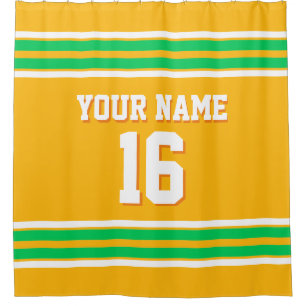 Cortina Para Chuveiro Goldenrod Emerald Green Strike Sports Jersey