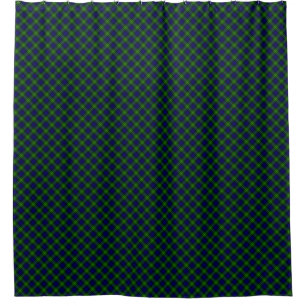 Cortina Para Chuveiro Gordon Tartan xadrez verde azul