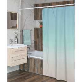Cortina Para Chuveiro Gradiente de Praia | Turquesa Minimalista Moderna