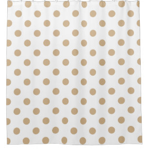 Cortina Para Chuveiro Grandes bolinhas - Tan no branco