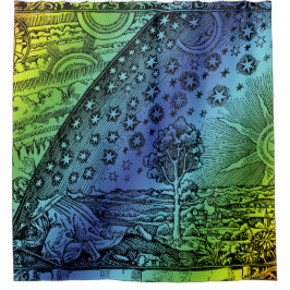 Cortina Para Chuveiro Gravura Flammarion Céu e Terra