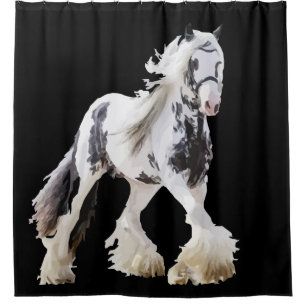 Cortina Para Chuveiro Gypsy Mare Stallion Draft Horse