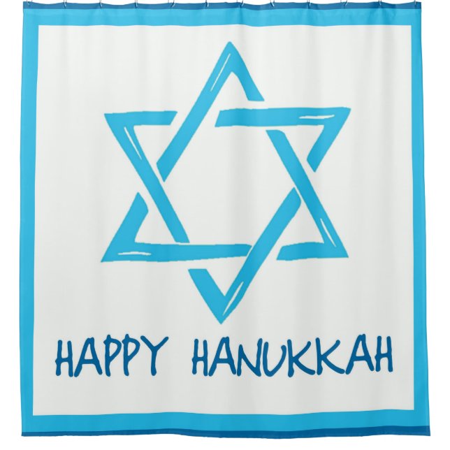 Cortina Para Chuveiro Happy Hanukkah (Frente)