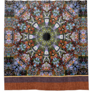 Cortina Para Chuveiro Hippie Caleidoscópio com várias cores - Tiras de